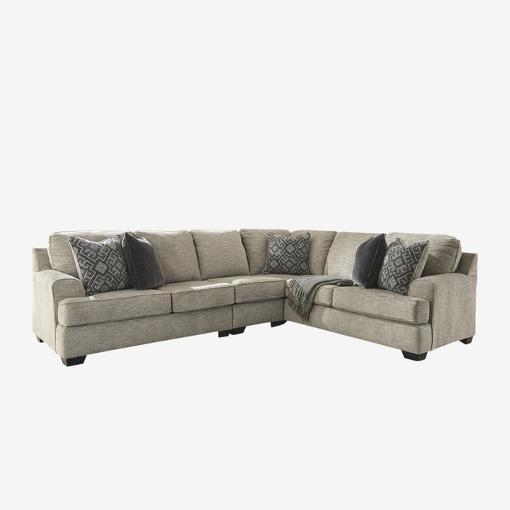 Bovarian 3-Piece Sectional Sofa In Fabric Upholstery - Stone | Signature Design By Ashley