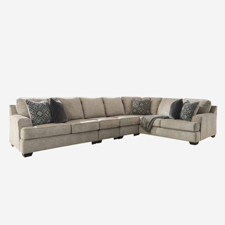 Bovarian 4-Piece Sectional Sofa In Fabric Upholstery - Stone | Signature Design By Ashley
