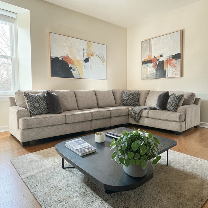 Bovarian 4-Piece Sectional Sofa In Fabric Upholstery - Stone | Signature Design By Ashley