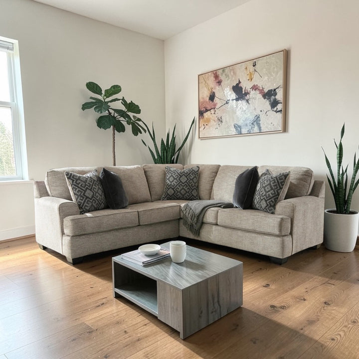 Bovarian 2-Piece Sectional Sofa In Fabric Upholstery - Stone | Signature Design By Ashley