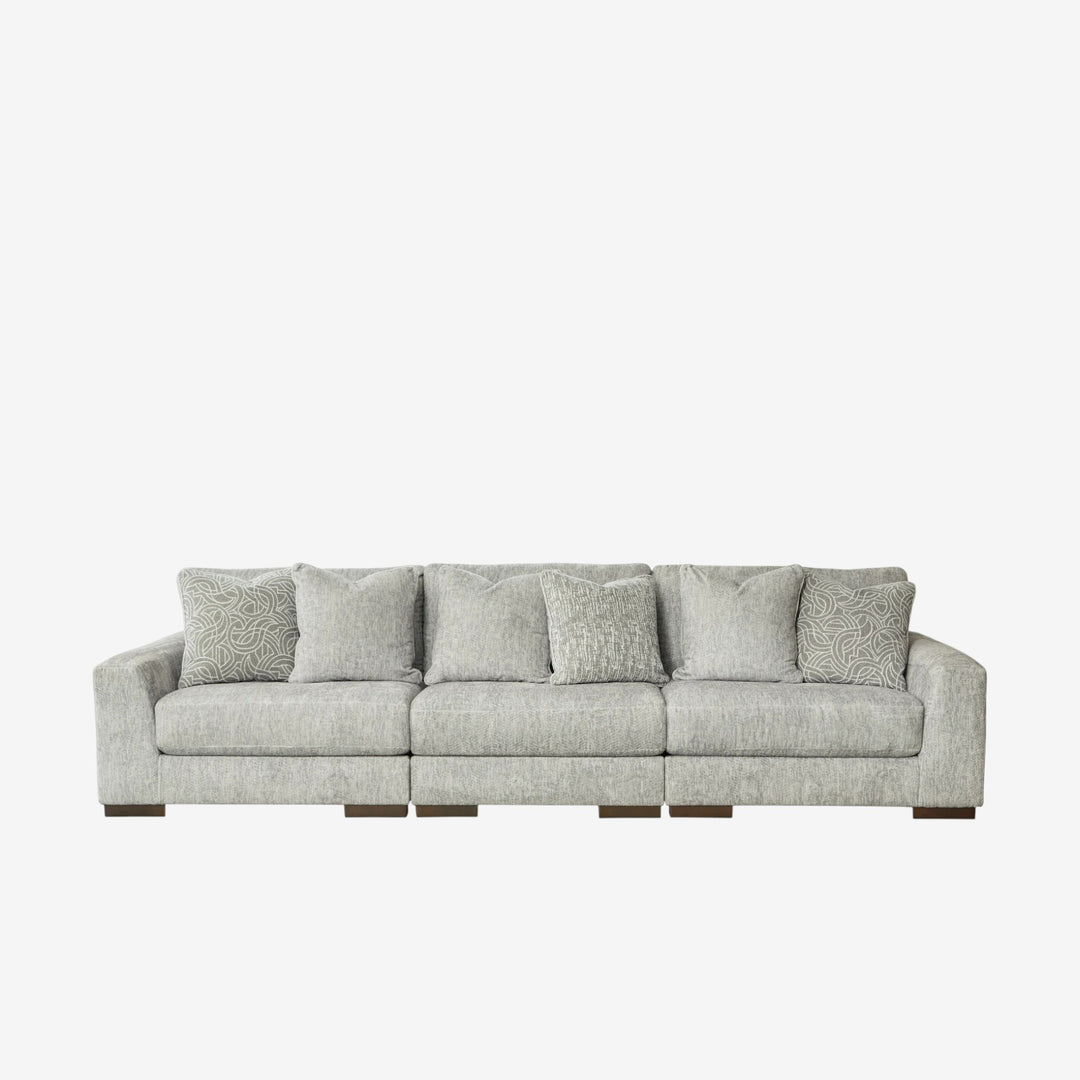 14404S5 Regent Park 3-Piece Stationary Sofa in Fabric Upholstery - Pewter | Signature Design By Ashley