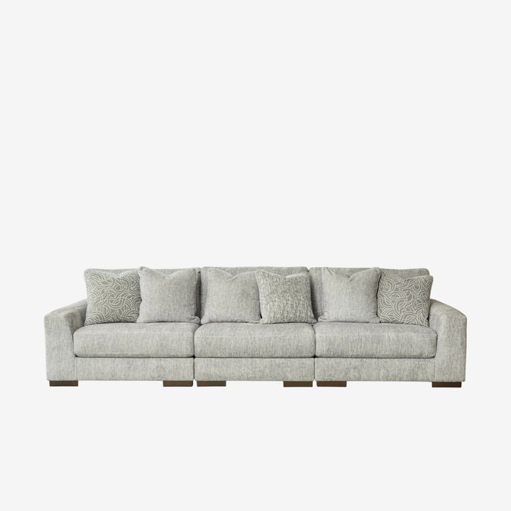 14404S5 Regent Park 3-Piece Stationary Sofa in Fabric Upholstery - Pewter | Signature Design By Ashley