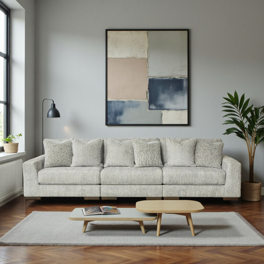 14404S5 Regent Park 3-Piece Stationary Sofa in Fabric Upholstery - Pewter | Signature Design By Ashley