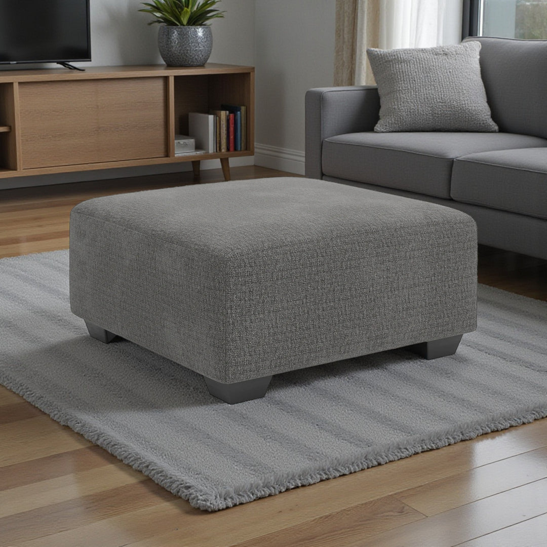 PC4840508 Clarington Oversized Accent Ottoman In Fabric Upholstery - Greystone | Signature Design By Ashley