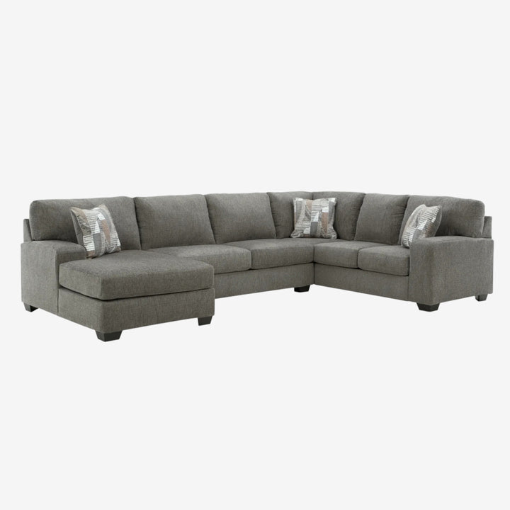 Clarington 3-Piece Sectional Sofa In Fabric Upholstery - Greystone | Signature Design By Ashley