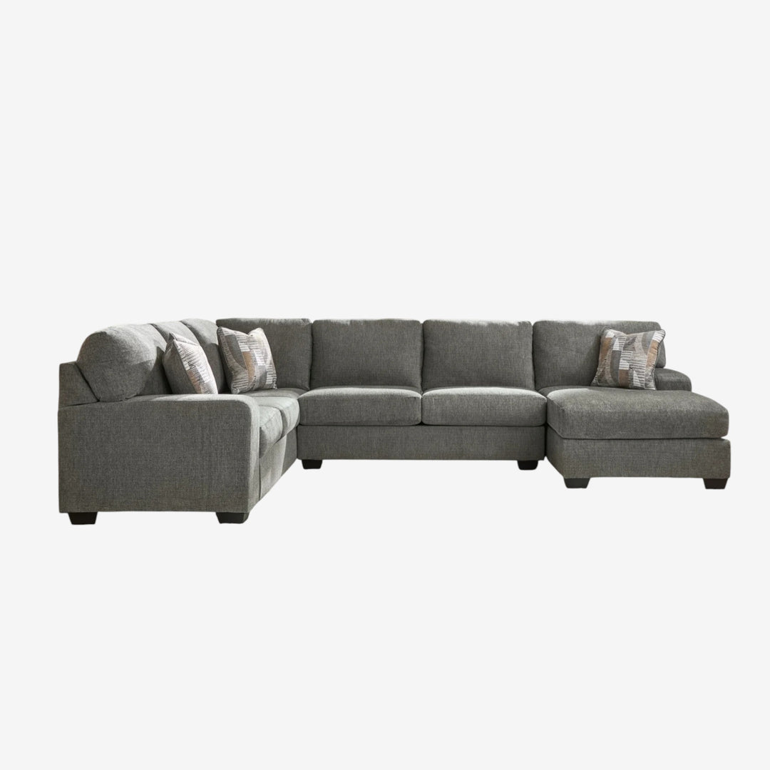 Clarington 3-Piece Sectional Sofa In Fabric Upholstery - Greystone | Signature Design By Ashley