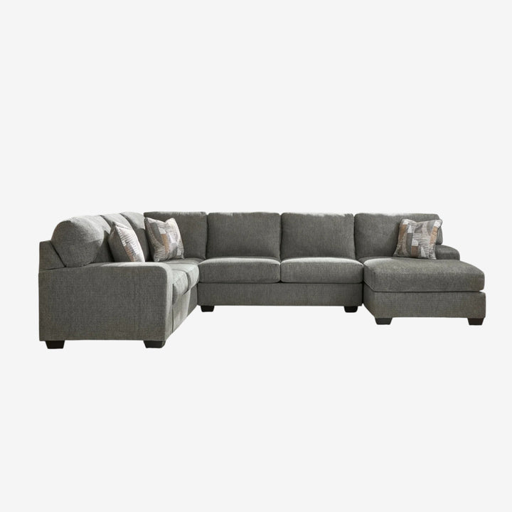 Clarington 3-Piece Sectional Sofa In Fabric Upholstery - Greystone | Signature Design By Ashley