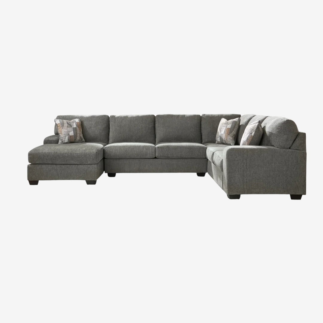 Clarington 3-Piece Sectional Sofa In Fabric Upholstery - Greystone | Signature Design By Ashley