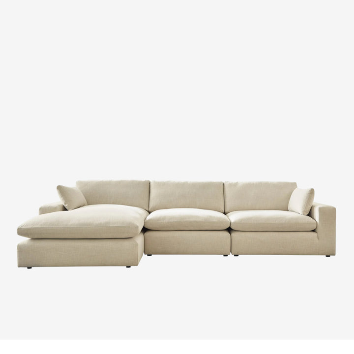10006S3 Elyza 3-Piece LAF Sectional Sofa in Fabric Upholstery - Linen | Signature Design By Ashley
