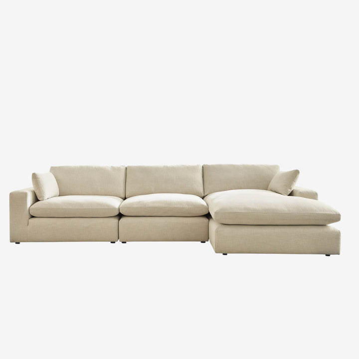 10006S4 Elyza 3-Piece RAF Sectional Sofa in Fabric Upholstery - Linen | Signature Design By Ashley