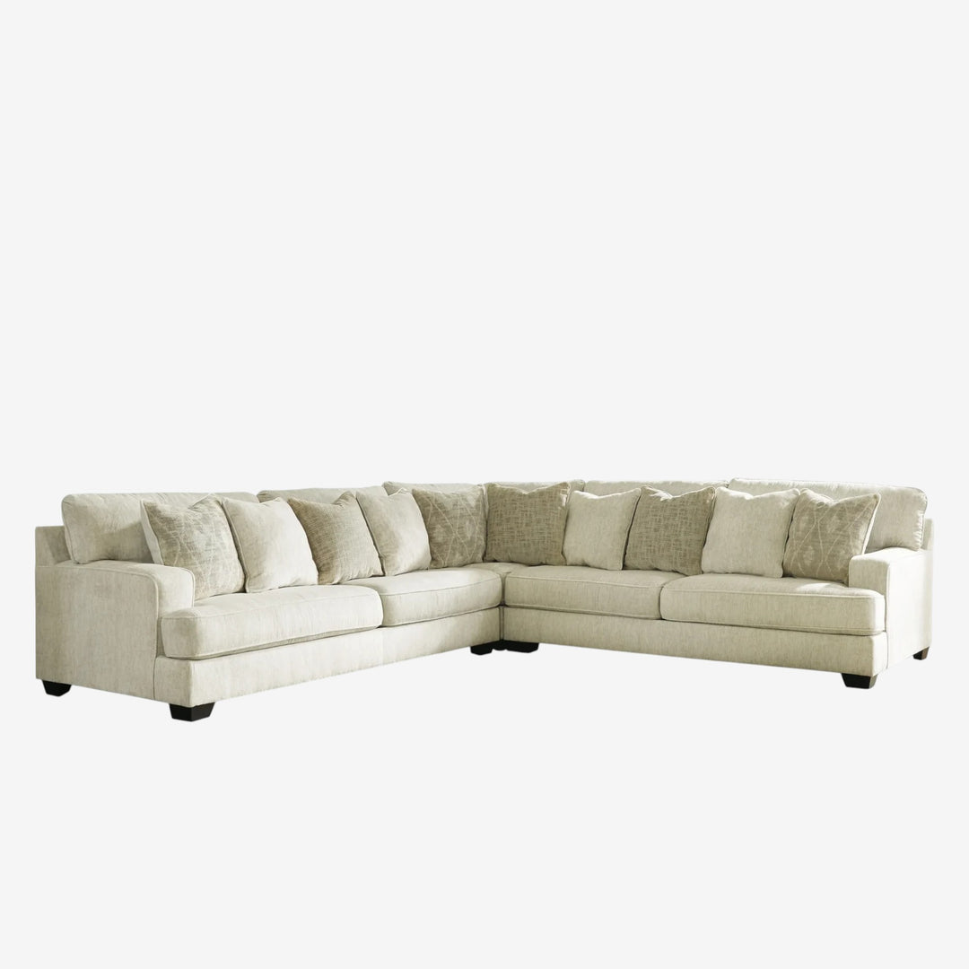 19604S1 Rawcliffe 3-Piece Sectional Sofa In Fabric Upholstery - Parchment | Signature Design By Ashley