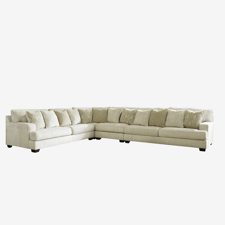 19604S2 Rawcliffe 4-Piece Sectional Sofa In Fabric Upholstery - Parchment | Signature Design By Ashley