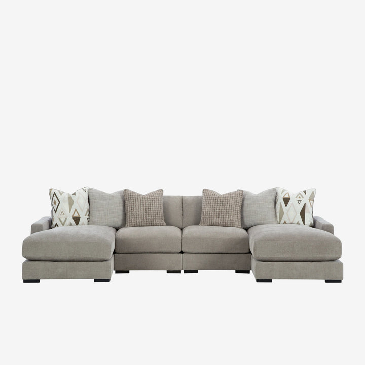20305S5 Aslan Court 4-Piece Sectional Sofa In Fabric Upholstery - Pebble | Signature Design By Ashley