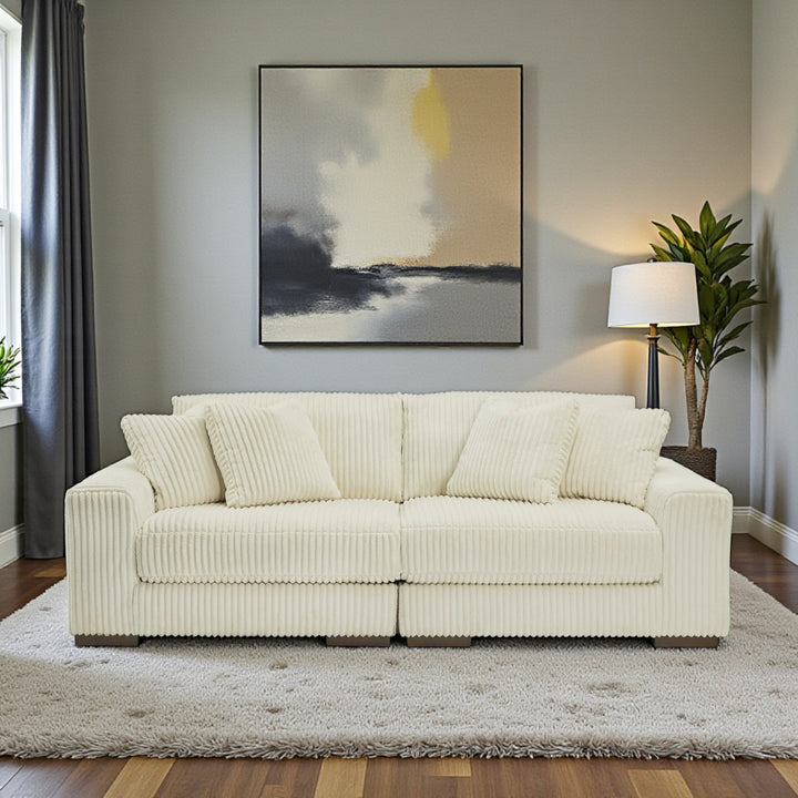 21104S1 Lindyn 2-Piece Loveseat in Fabric Upholstery - Ivory | Signature Design by Ashley