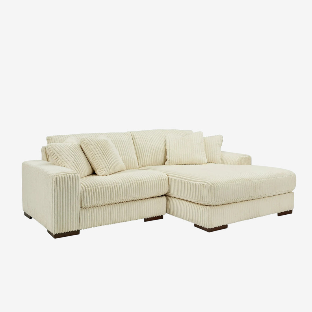 21104S4 Lindyn 2-Piece RAF Sectional Sofa in Fabric Upholstery - Ivory | Signature Design by Ashley