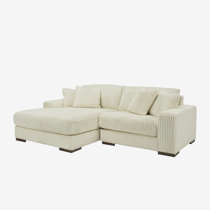 21104S3 Lindyn 2-Piece LAF Sectional Sofa in Fabric Upholstery - Ivory | Signature Design by Ashley