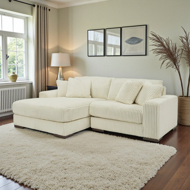 21104S3 Lindyn 2-Piece LAF Sectional Sofa in Fabric Upholstery - Ivory | Signature Design by Ashley