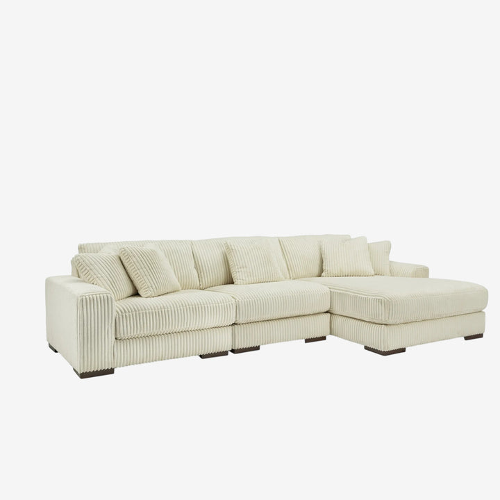 21104S12 Lindyn 3-Piece RAF Sectional Sofa in Fabric Upholstery - Ivory | Signature Design by Ashley