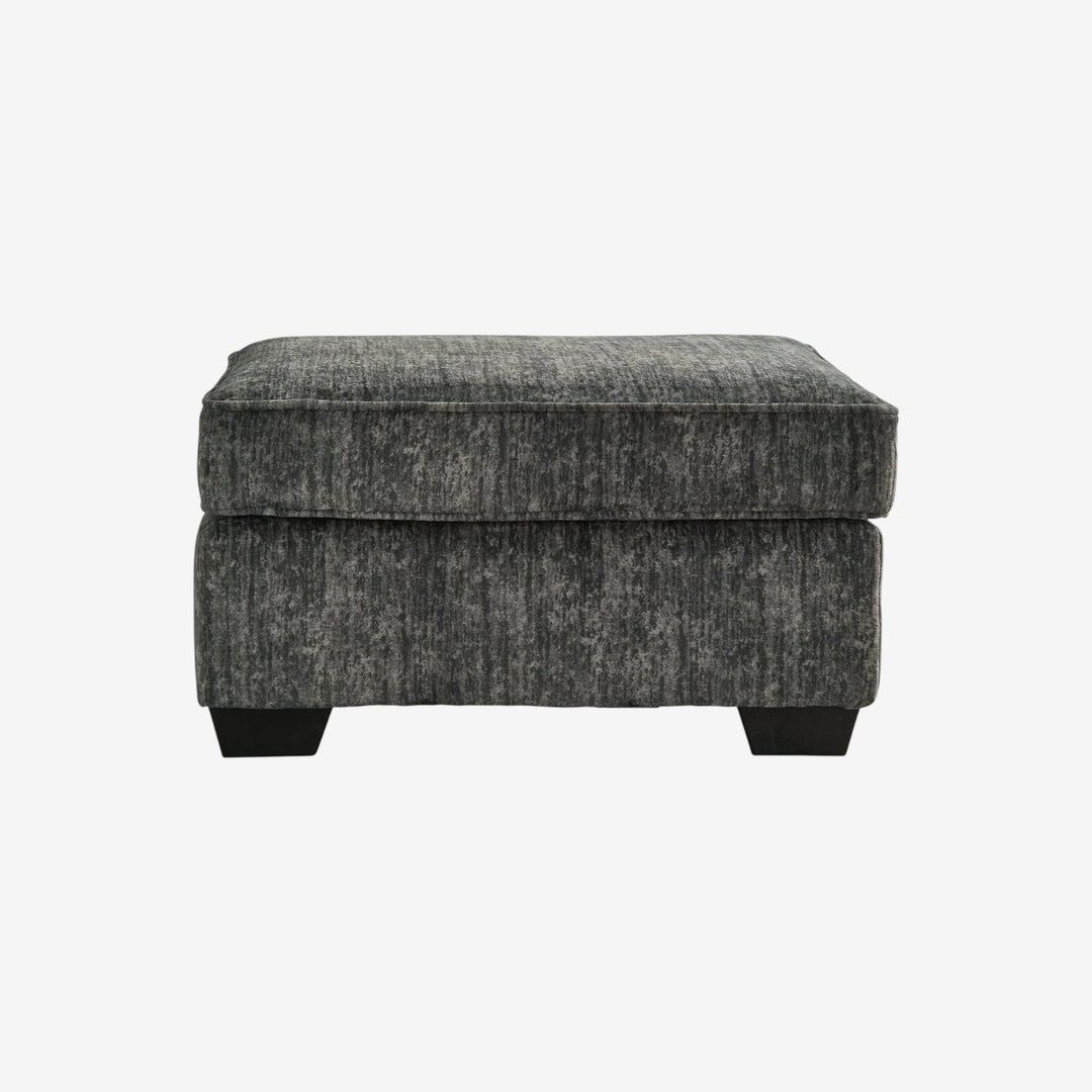 5050414 Lonoke Accent Ottoman In Fabric Upholstery - Gunmetal | Signature Design By Ashley