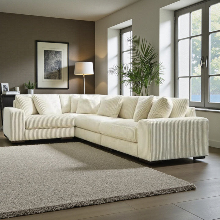 21104S8 Lindyn 4-Piece Sectional Sofa in Fabric Upholstery - Ivory | Signature Design by Ashley