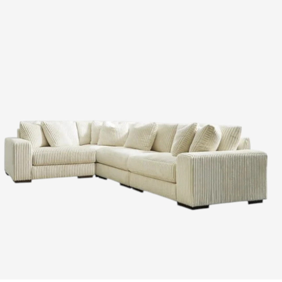 21104S8 Lindyn 4-Piece Sectional Sofa in Fabric Upholstery - Ivory | Signature Design by Ashley