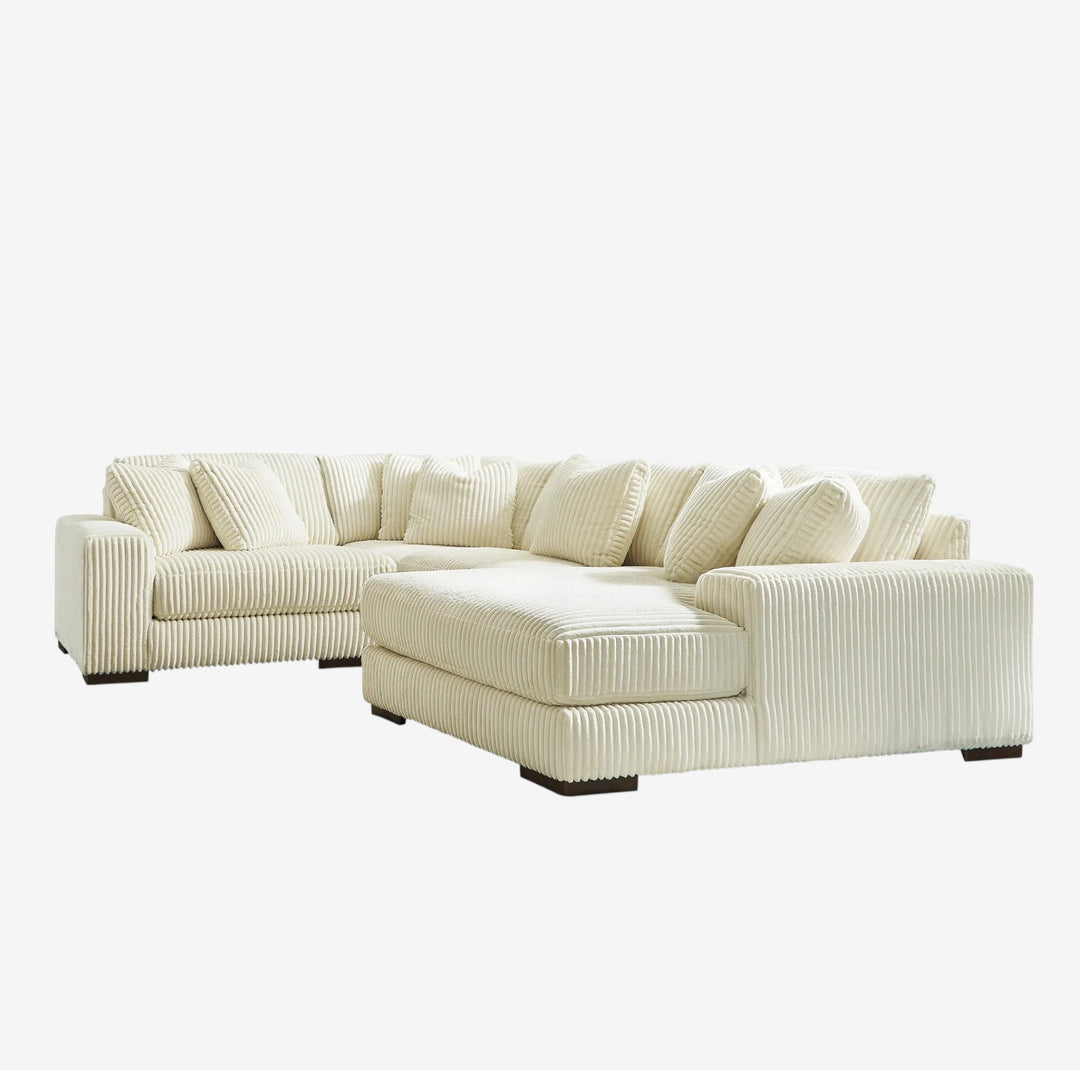 21104S15 Lindyn 4-Piece RAF Sectional Sofa in Fabric Upholstery - Ivory | Signature Design by Ashley