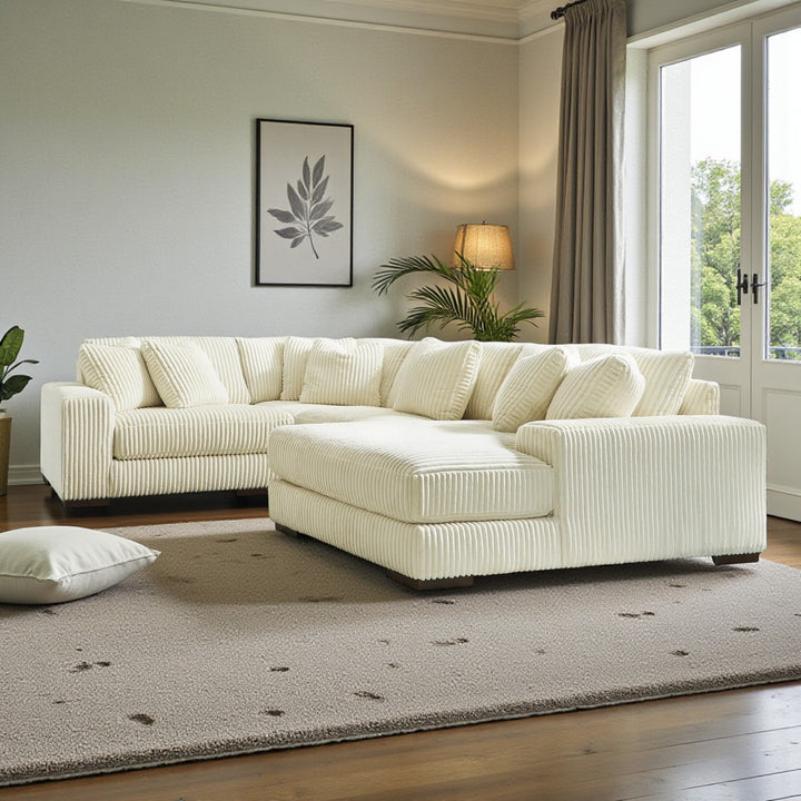 21104S15 Lindyn 4-Piece RAF Sectional Sofa in Fabric Upholstery - Ivory | Signature Design by Ashley