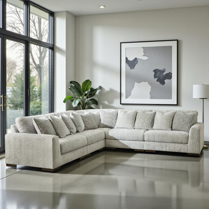 14404S3 Regent Park 5-Piece Sectional Sofa in Fabric Upholstery - Pewter | Signature Design By Ashley