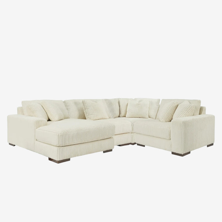 21104S17 Lindyn 4-Piece LAF Sectional Sofa in Fabric Upholstery - Ivory | Signature Design by Ashley