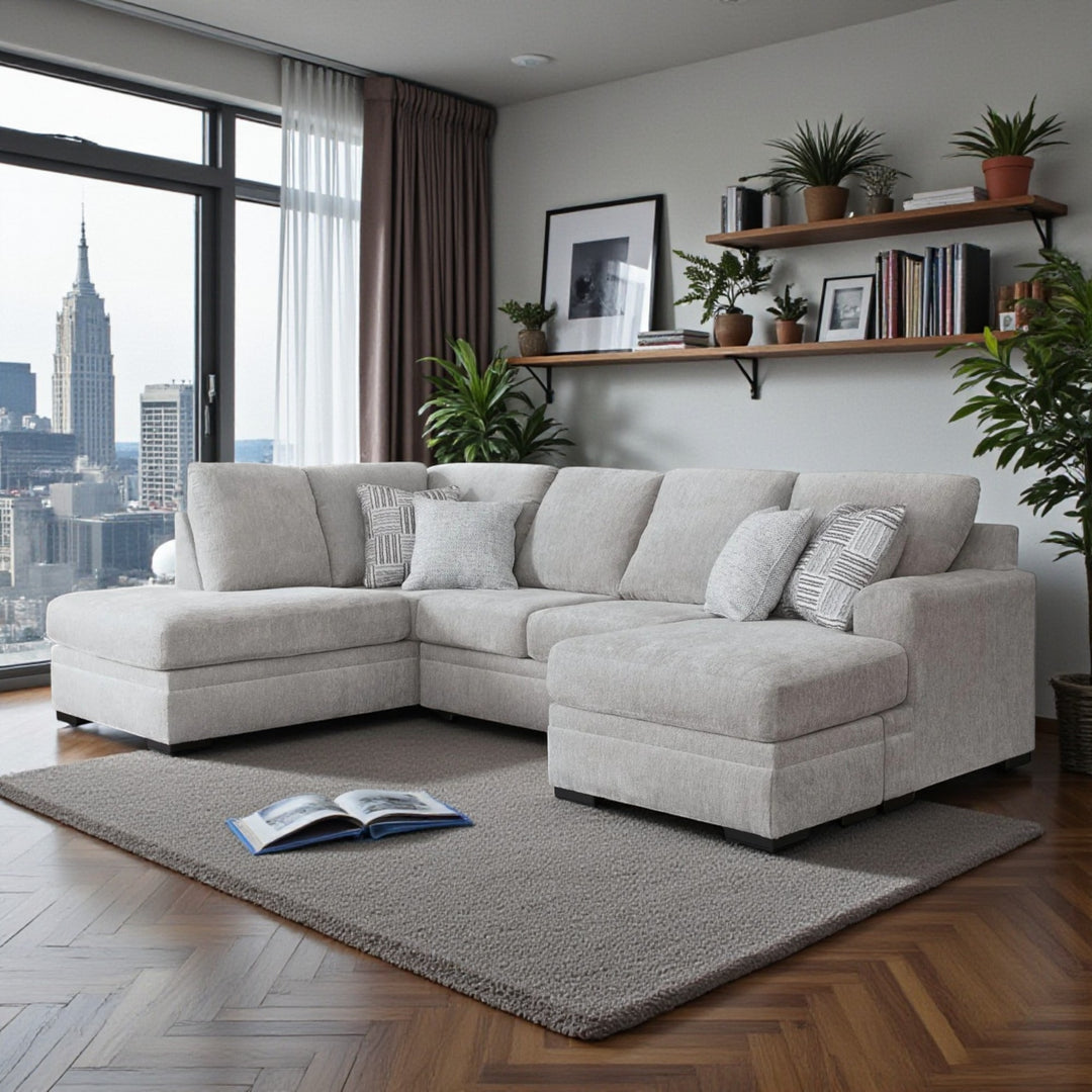 20904S2 Gabyleigh 2-Piece RAF Sectional Sofa In Fabric Upholstery - Nickel | Signature Design By Ashley