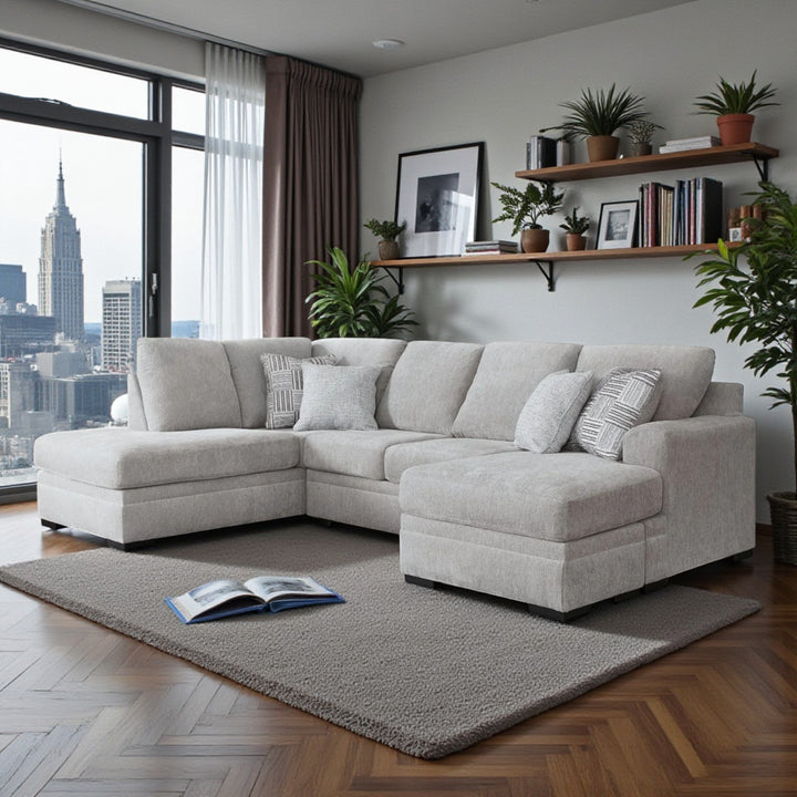 20904S2 Gabyleigh 2-Piece RAF Sectional Sofa In Fabric Upholstery - Nickel | Signature Design By Ashley