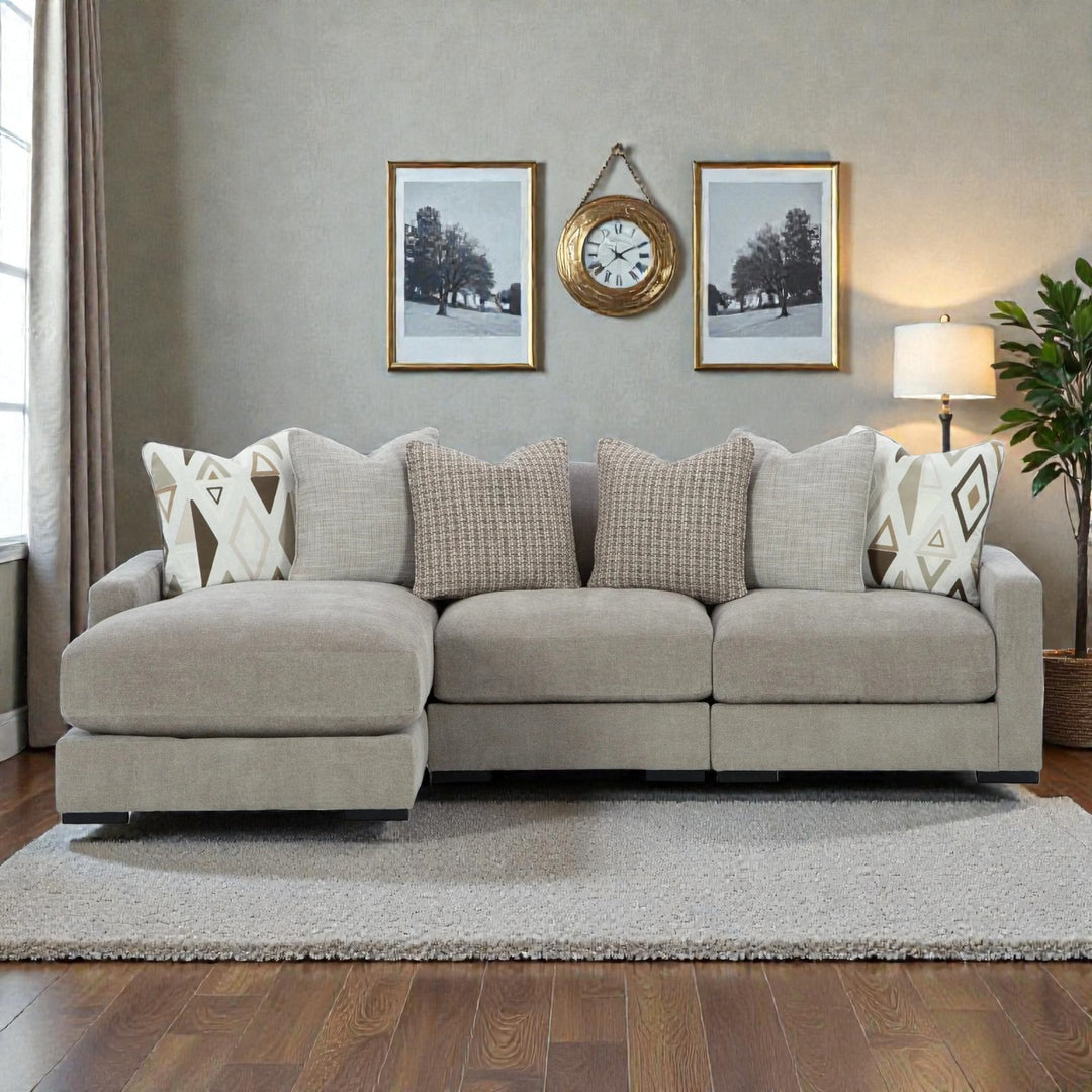 20305S3 Aslan Court 3-Piece LAF Sectional Sofa In Fabric Upholstery - Pebble | Signature Design By Ashley