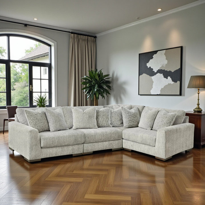 14404S2 Regent Park 4-Piece Sectional Sofa in Fabric Upholstery - Pewter | Signature Design By Ashley