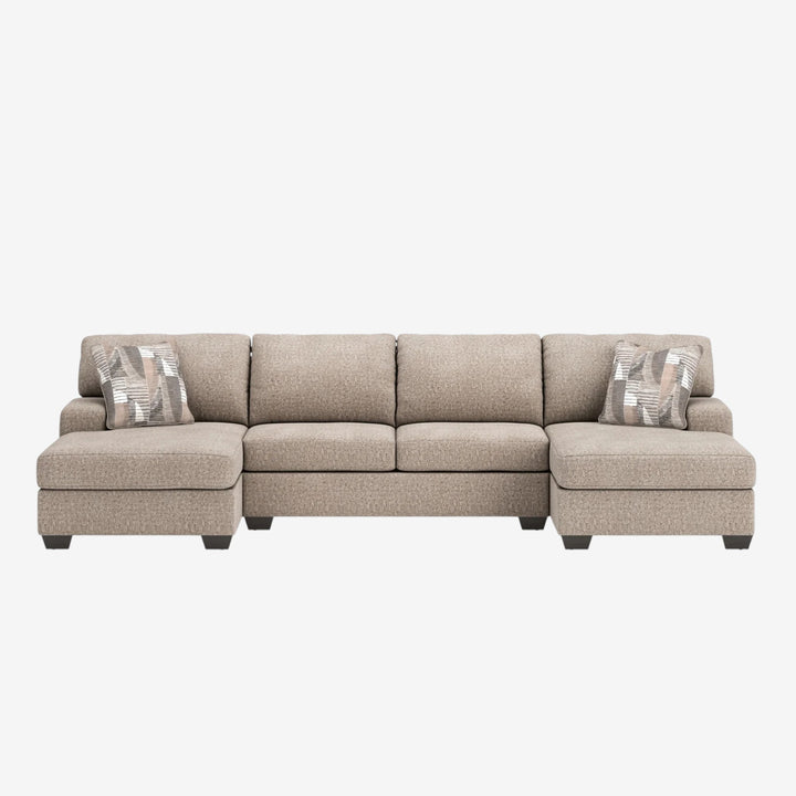48404S3 Newellen 3-Piece Fabric Sectional Sofa With Dual Chaise - Hemp | Signature Design By Ashley