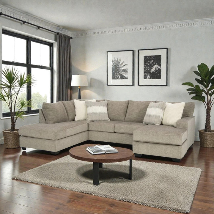 Creswell 2-Piece Sectional Sofa in Fabric Upholstery - Stone | Signature Design By Ashley