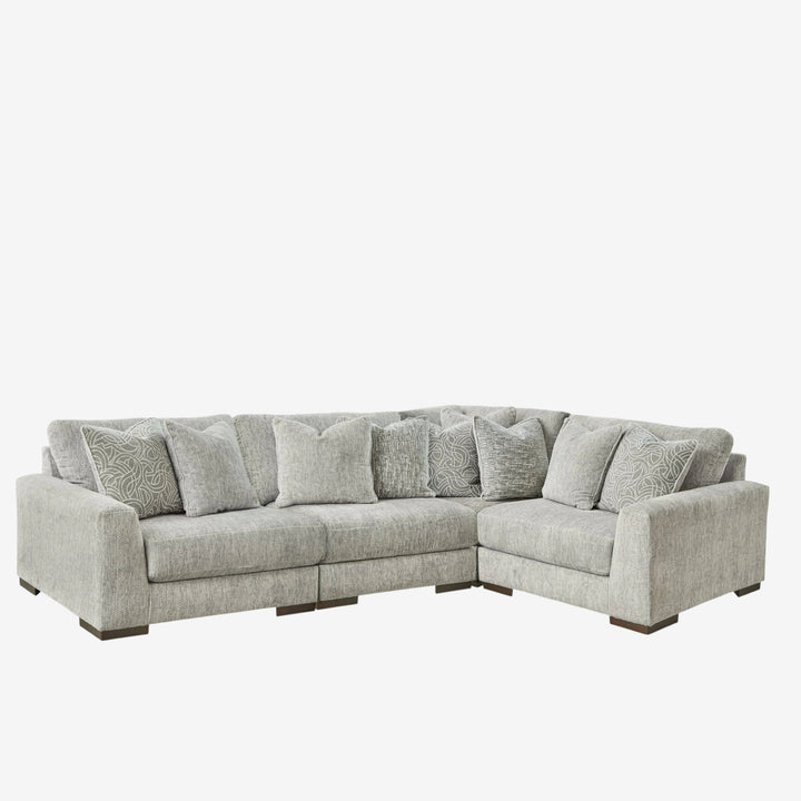 14404S2 Regent Park 4-Piece Sectional Sofa in Fabric Upholstery - Pewter | Signature Design By Ashley