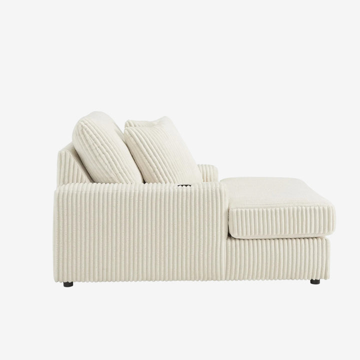 2110415 Lindyn Oversized Chaise In Fabric Upholstery - Ivory | Signature Design By Ashley
