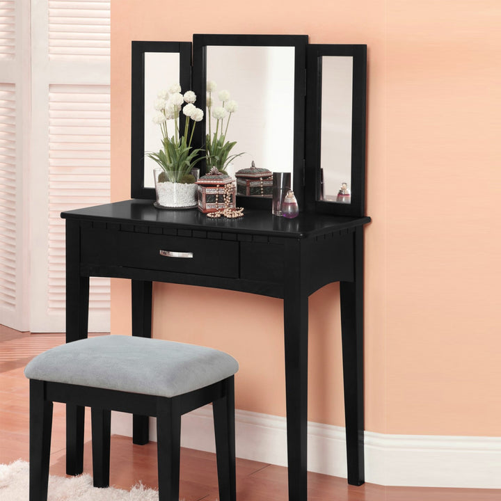 Stylish Black Vanity Set - Complete Bedroom Ensemble