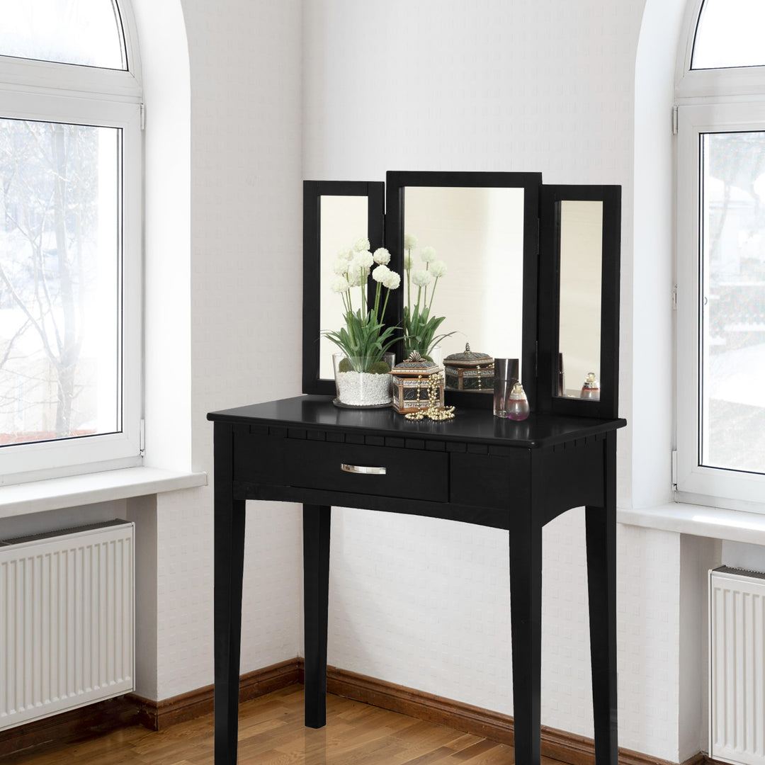 Stylish Black Vanity Set - Complete Bedroom Ensemble