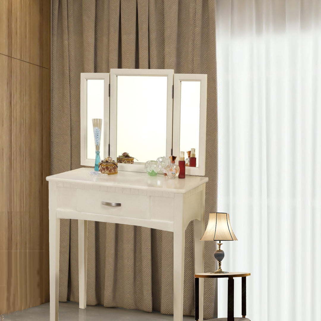 Elegant White Vanity Set - Complete Bedroom Ensemble