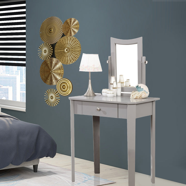 Sophisticated Grey Vanity Set - Complete Bedroom Ensemble