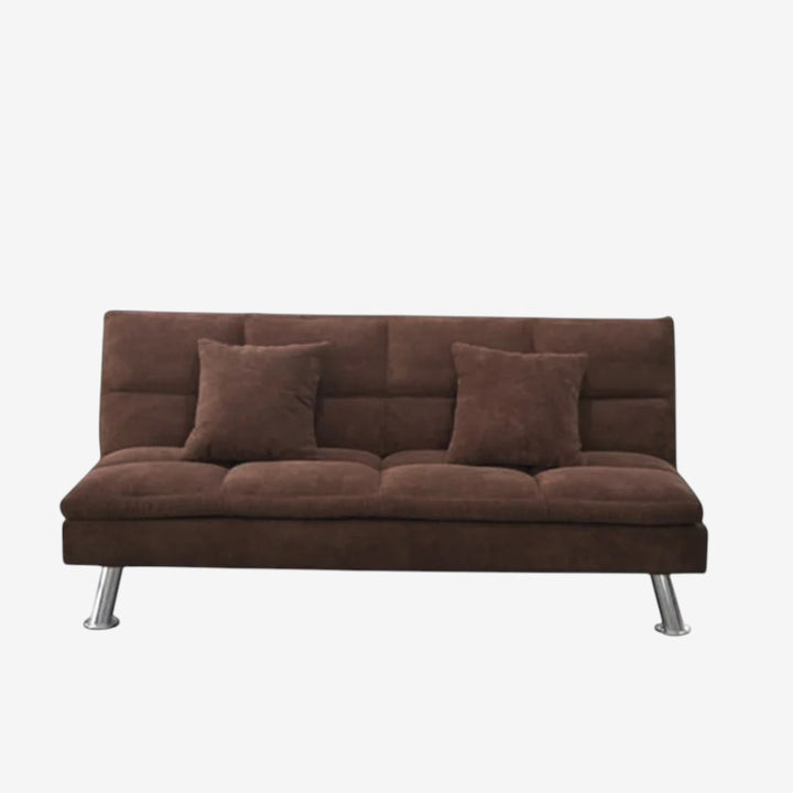 Aaron Fabric Upholstered Sofa Bed With Fold-Down Transition Mechanism - Brown