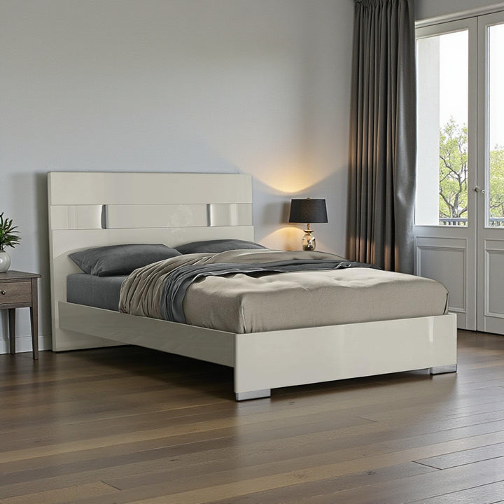 Aurora Luxurious Platform Bed Frame With Built-in LED Lights - Grey