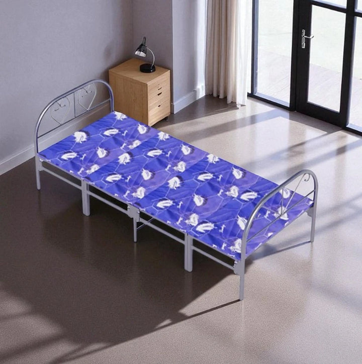 Evan Foldable Metallic Platform Bed Frame - Silver | In-Store Purchase Only