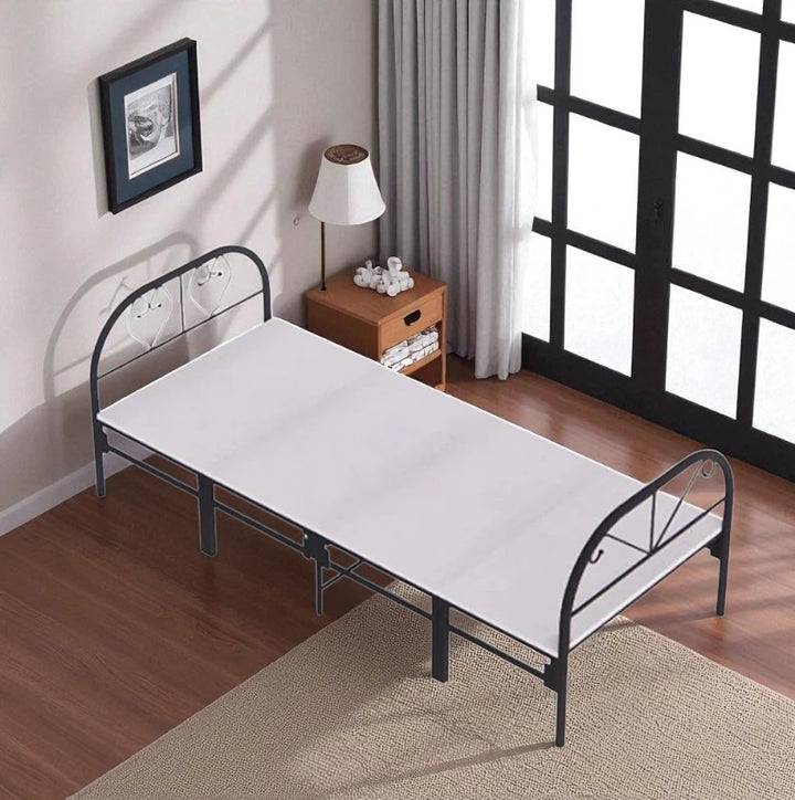 Evan Foldable Metallic Platform Bed Frame - Black | In-Store Purchase Only