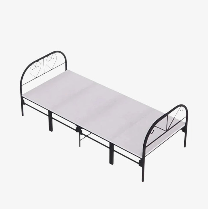 Evan Foldable Metallic Platform Bed Frame - Black | In-Store Purchase Only