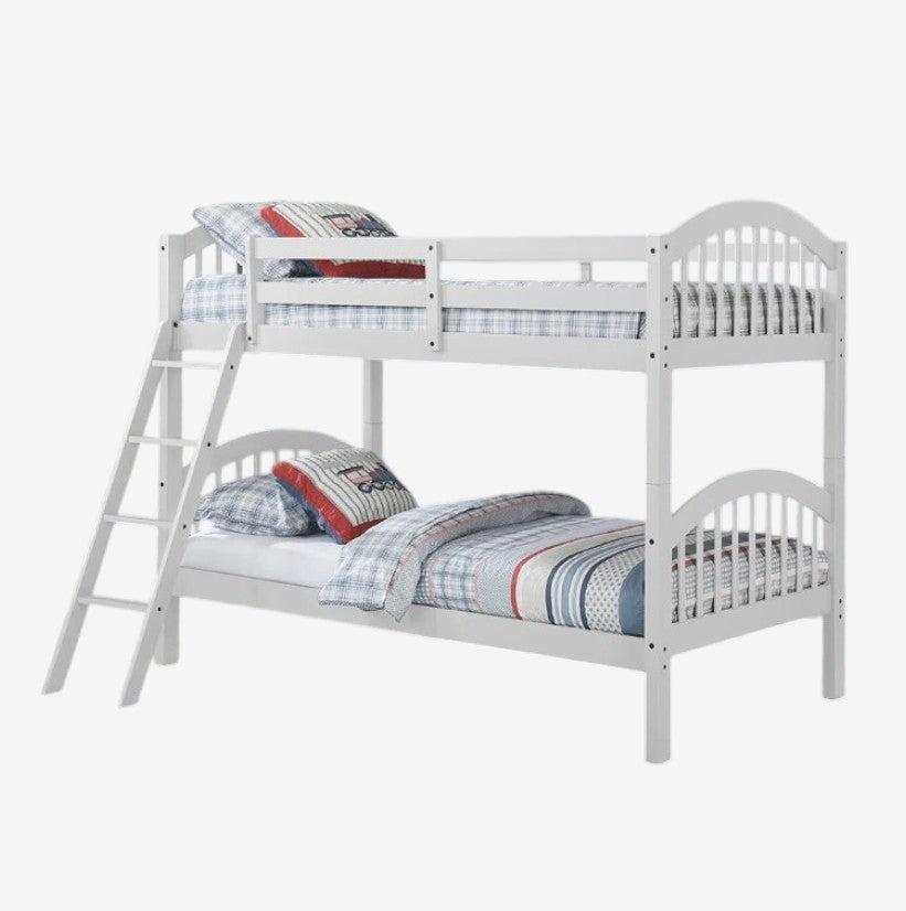 Stacker Convertible Bunk Bed (Single/ Single) In Striking White Finish