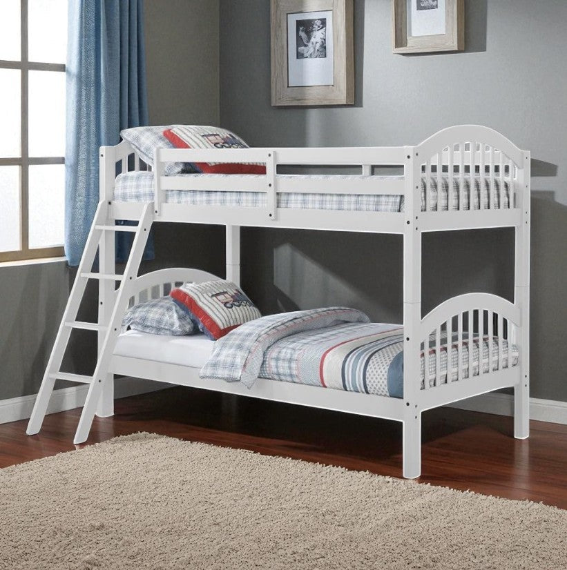 Stacker Convertible Bunk Bed (Single/ Single) In Striking White Finish