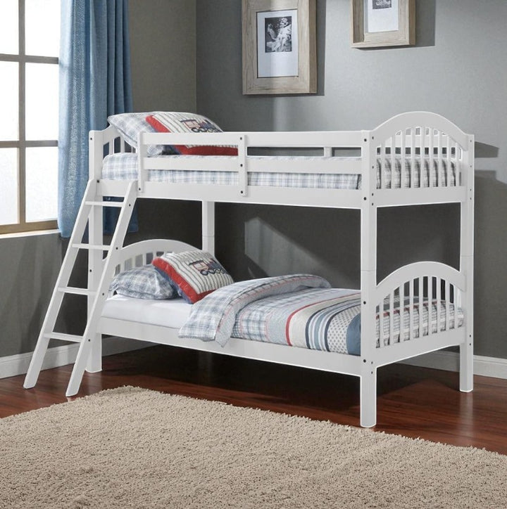 Stacker Convertible Bunk Bed (Single/ Single) In Striking White Finish