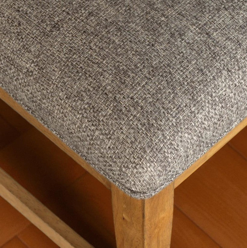 Terra Wooden Dining Table Set For 6 With Fabric Upholstered Chairs - Oak